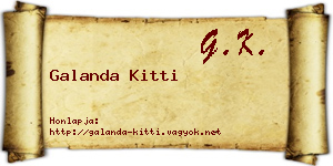 Galanda Kitti névjegykártya